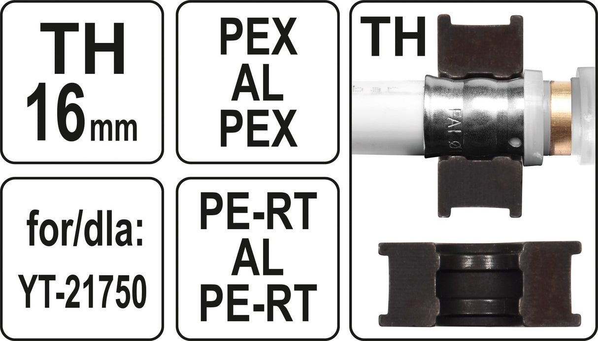Indėklas / matrica TH16 | Presavimo replėms YT-21750 (YT-21752)