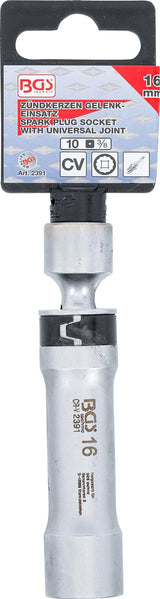 Galvutė žvakėms šarnyrinė 12 kampų, su atramine spyruokle | 10 mm (3/8") | 16 mm (2391)