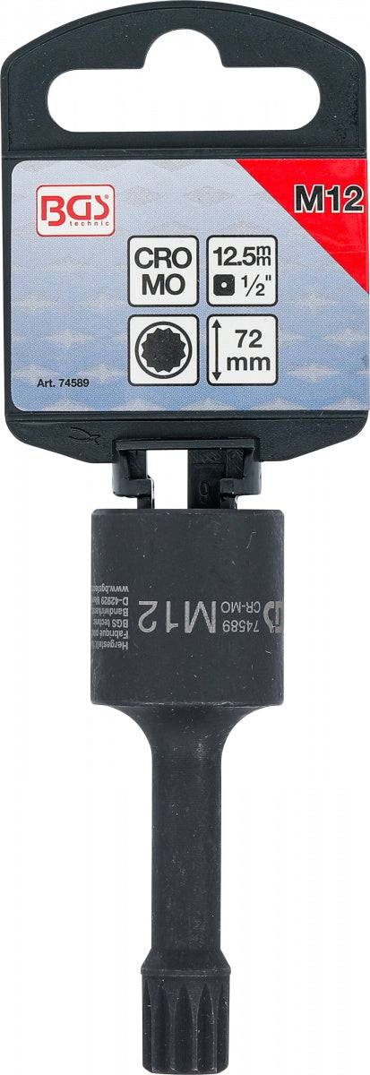Specialus smūginis antgalis | Ilgis 72 mm | 12,5 mm (1/2") | Spline (XZN) M12 | VAG (74589)