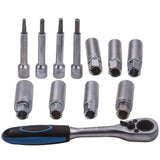 Kiauryminių galvučių komplektas amortizatoriams su terkšle | 18 vnt. (ST018)