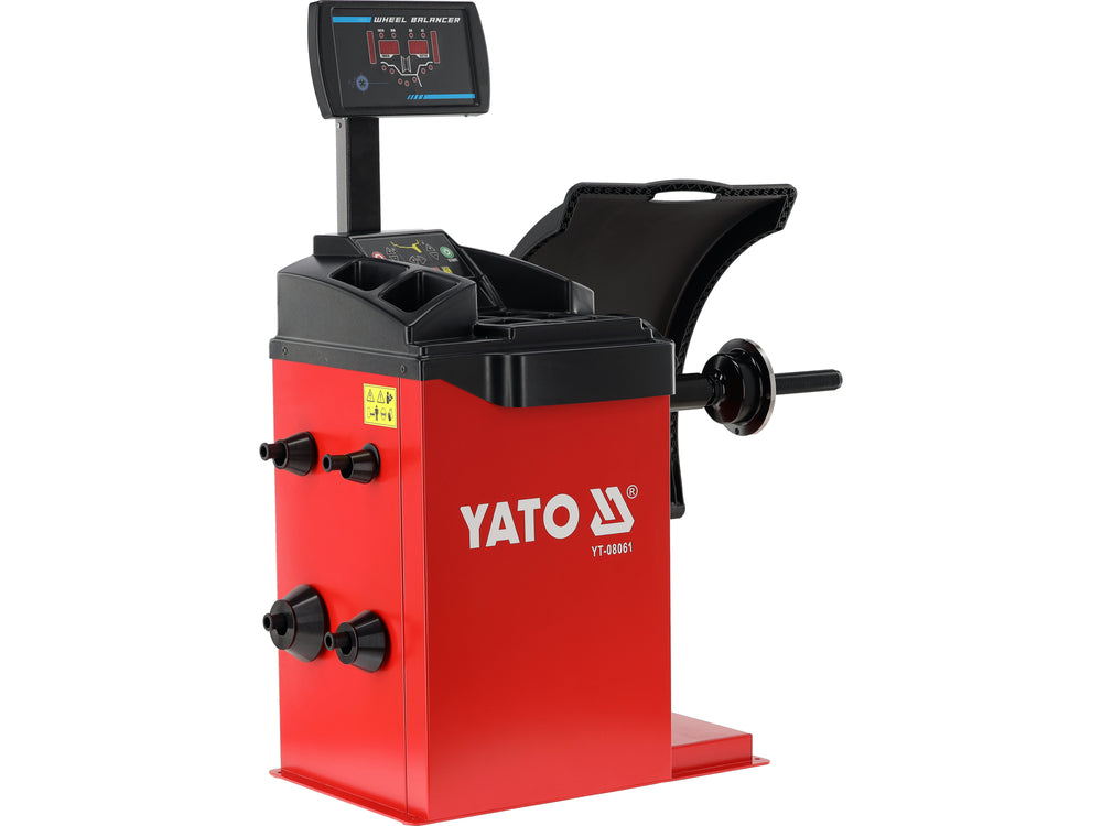 Rengaspainojen tasapainotuslaite laserilla | 250 W | 10–24" | automaattinen A/D mittaus | ±1 g tarkkuus (YT-08061)