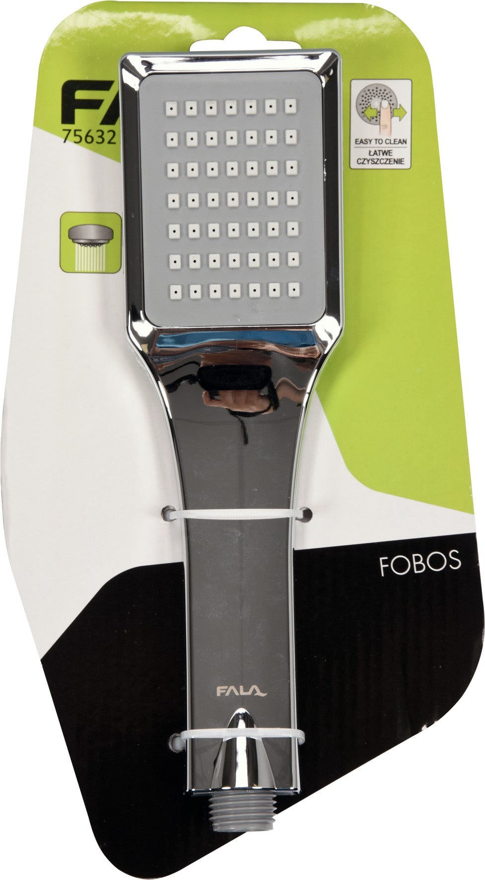 Лейка для душа 1 функция, хромированная "Fobos"