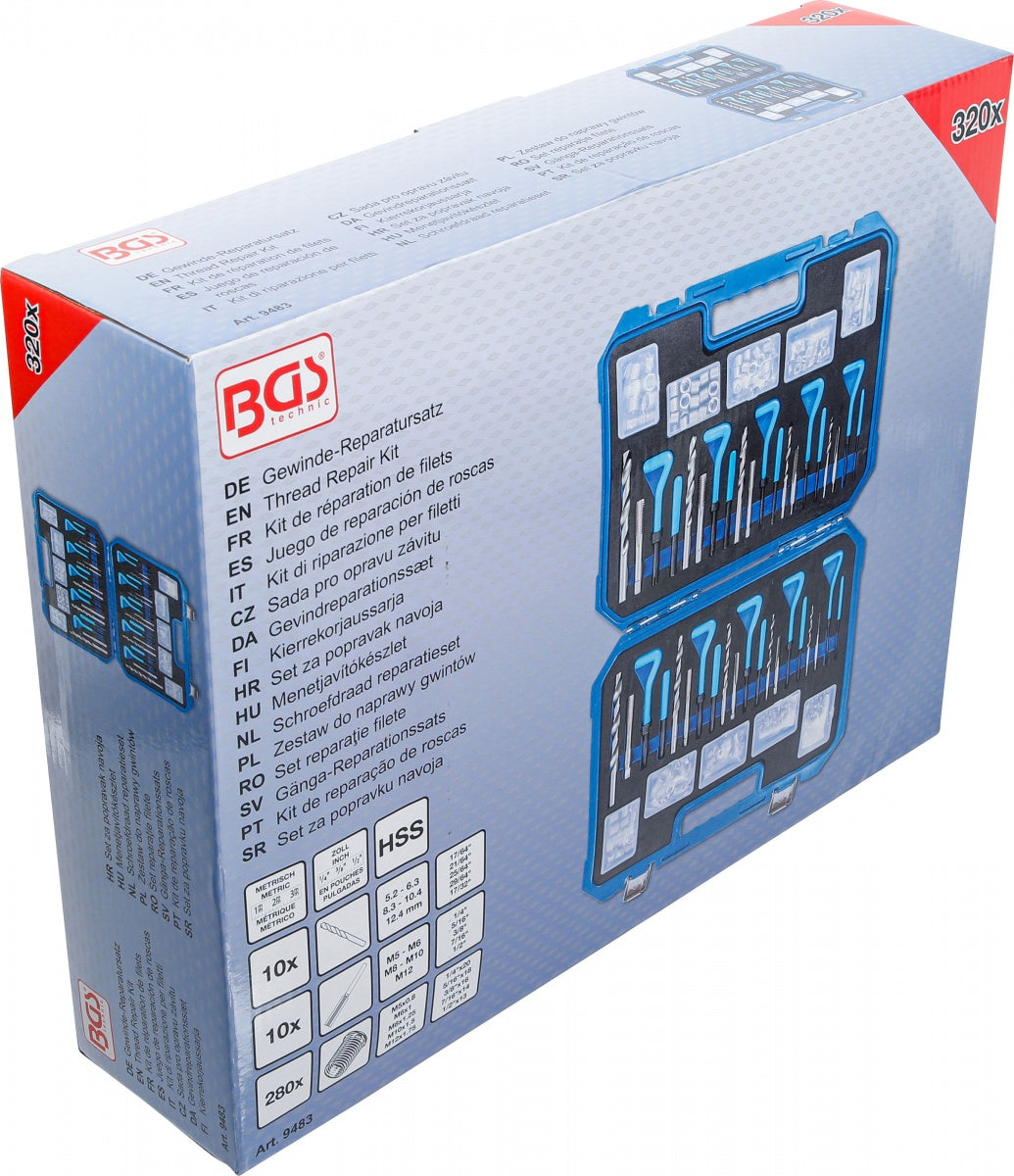 Thread repair kit | metric / imperial | M5 - M12, 1/4" - 1/2" | 320 pcs (9483)