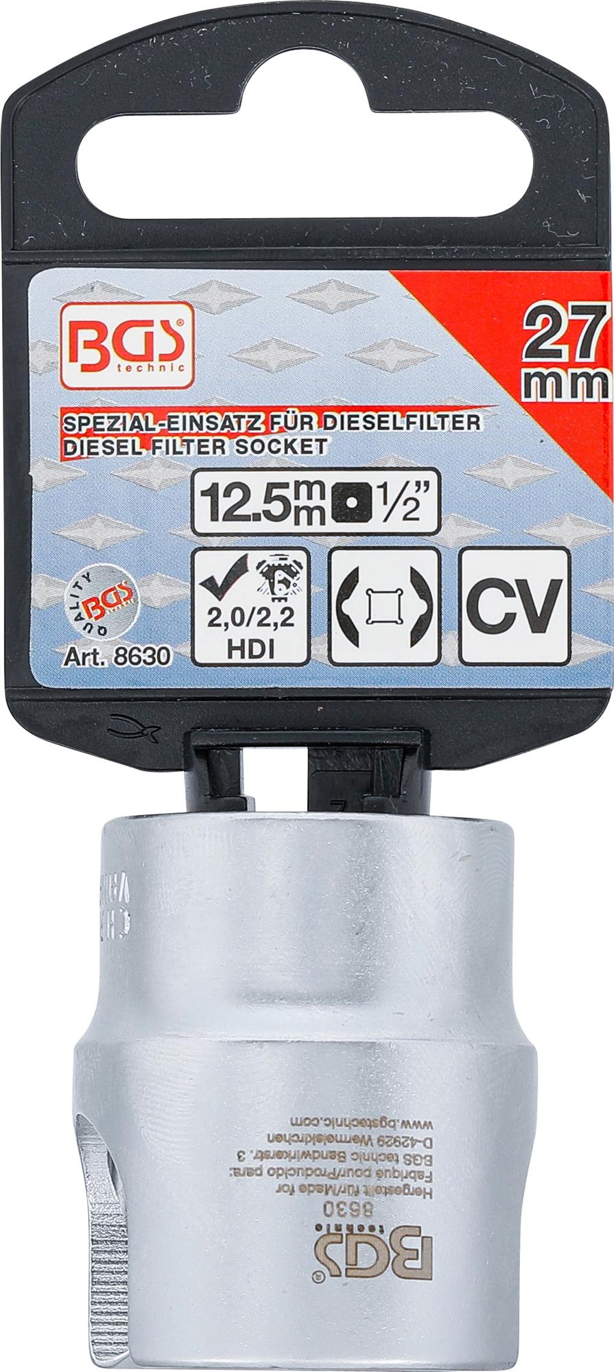 Speciali galvutė dyzeliniams filtrams | 27 mm (8630)