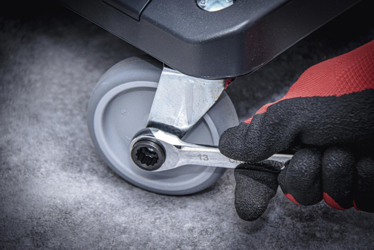 Raktas terkšlinis kilpinis | dvipusis su reversu | 4-in-1 | 10 x 13-17 x 19 mm (30007)