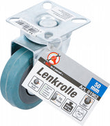 Поворотное колесо | резина | с монтажной пластиной | Ø 50 mm