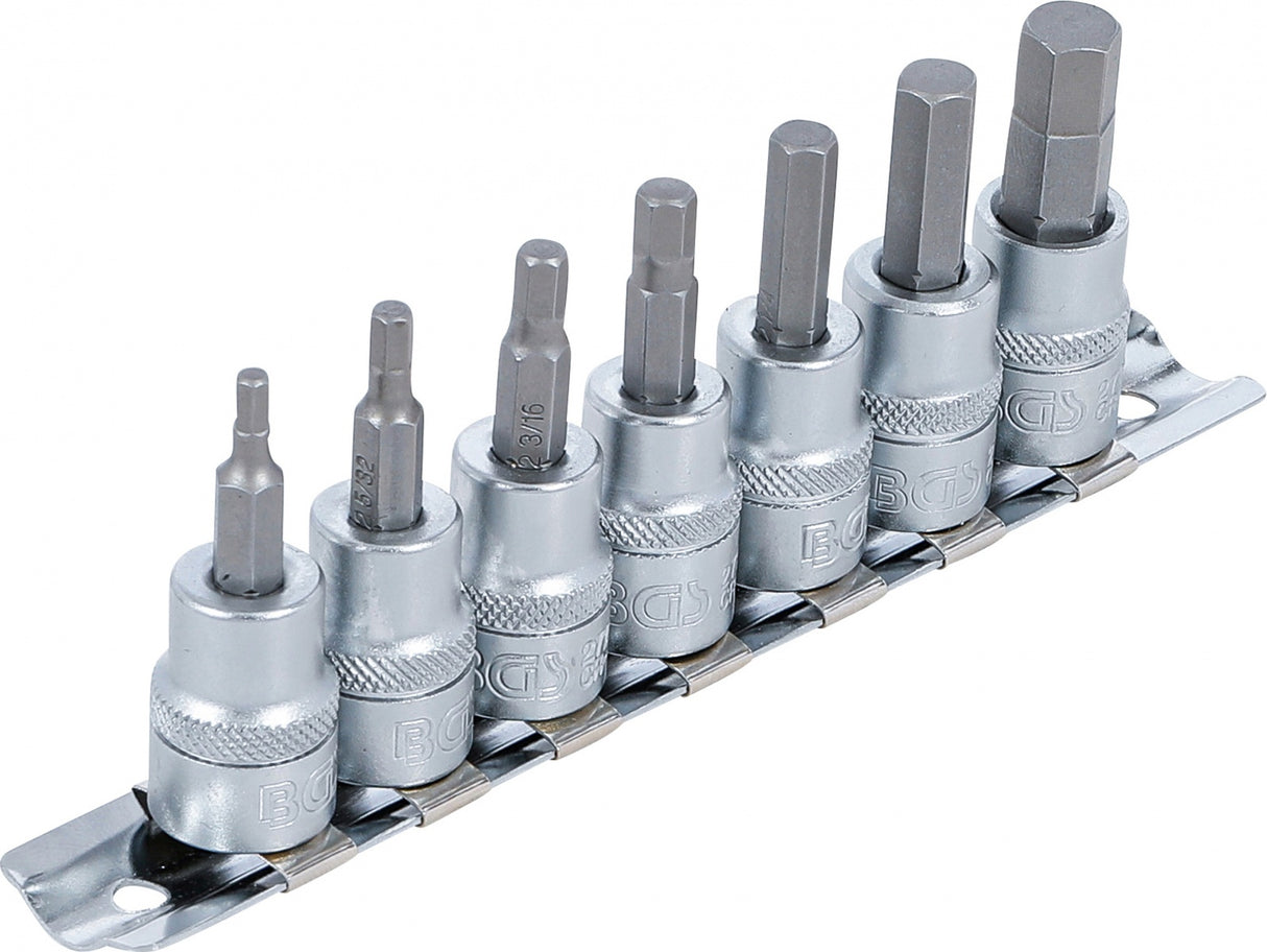 Набор бит | 10 mm (3/8") | шестигранник 1/8" - 3/8" | дюймовые размеры | 7 шт.