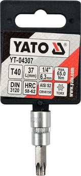 Antgalis įpresuotas į galvutę | 6.3 mm (1/4") | T-Star (Torx) T40 (YT-04307)