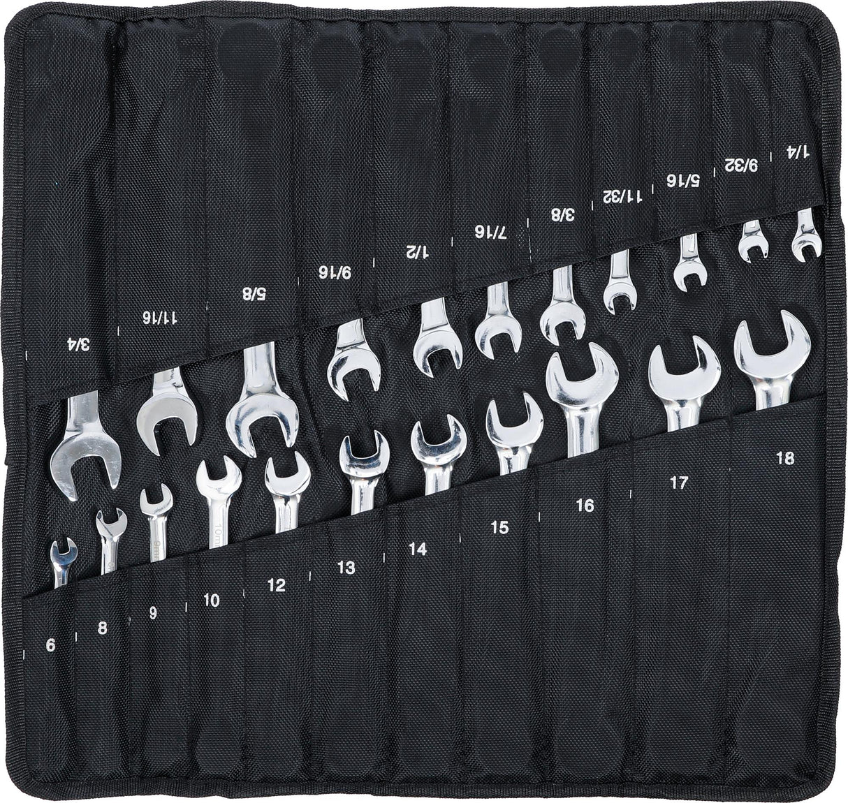 Terkšlinių raktų rinkinys | metriniai / coliniai dydžiai | 22 vnt. (30010)