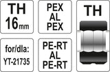 Indėklas TH 16 mm presavimo replėms YT-21735 (YT-21744)
