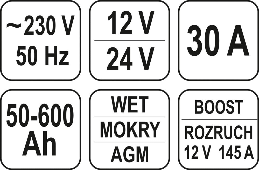 Skaitmeninis pakrovėjas DC 12V 30A / DC 24V 15A su 150AMP | užvedimo funkcija (YT-83052)