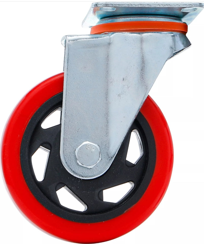 SWIVEL CASTOR | RED/BLACK | Ø 100 MM (80663)