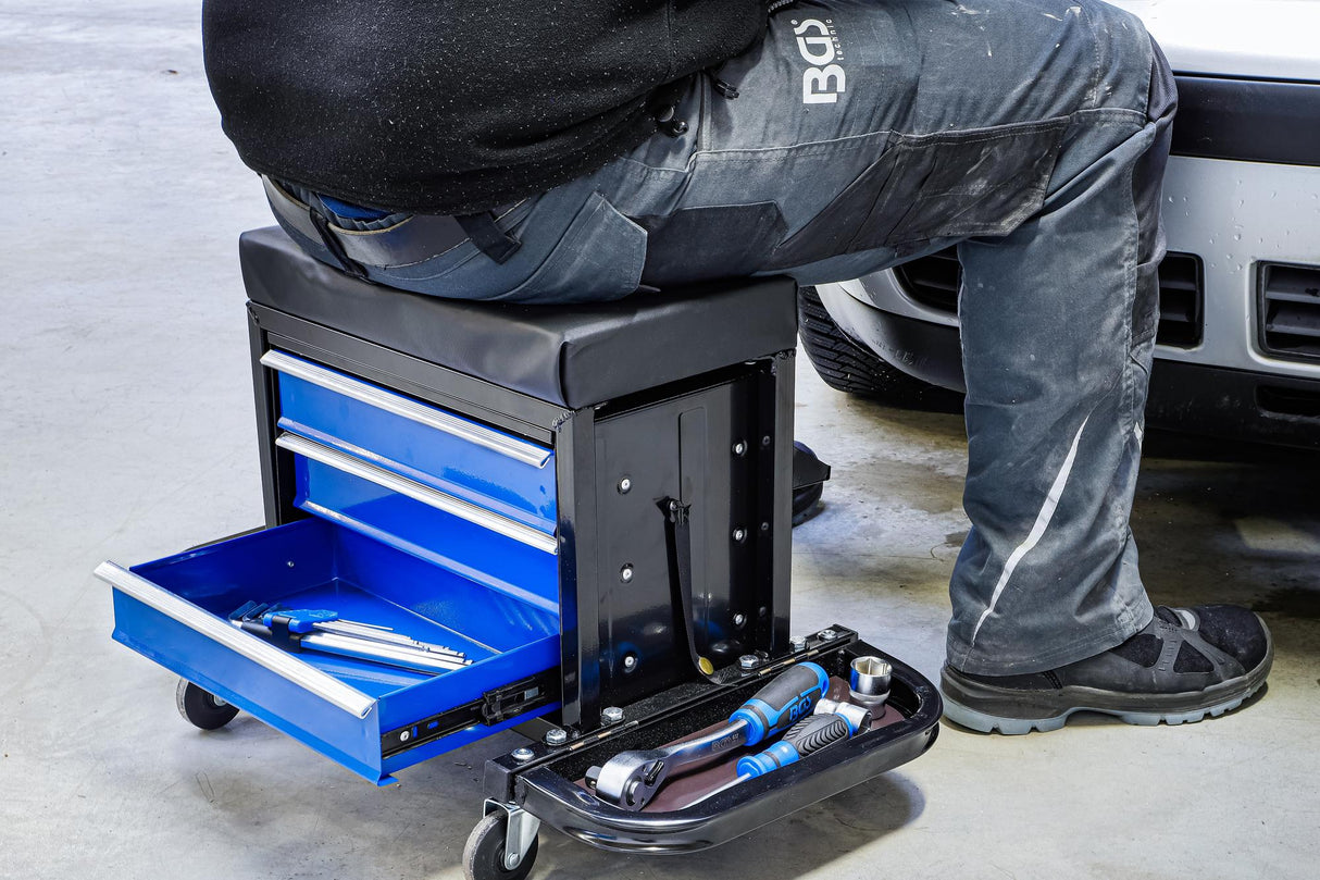 Mechaniko kėdutė | su 3 stalčiais (2859)