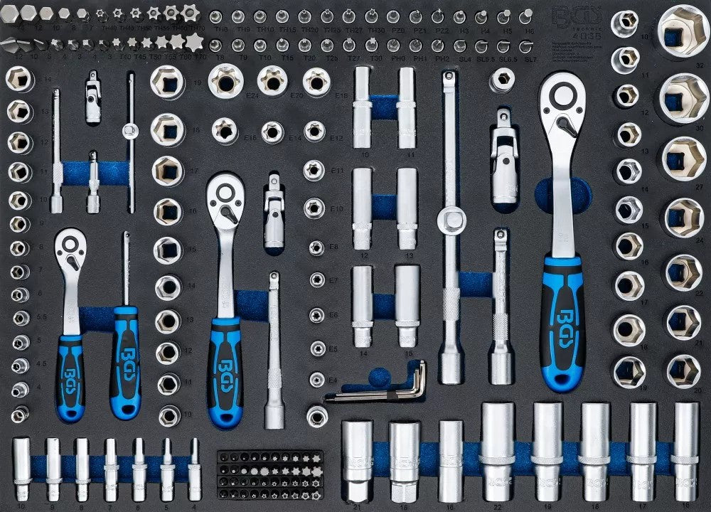 Įrankių dėklas 3/3: Galvučių rinkinys | 6.3 mm (1/4") / 10 mm (3/8") / 12,5 mm (1/2") | 192 vnt. (4036)