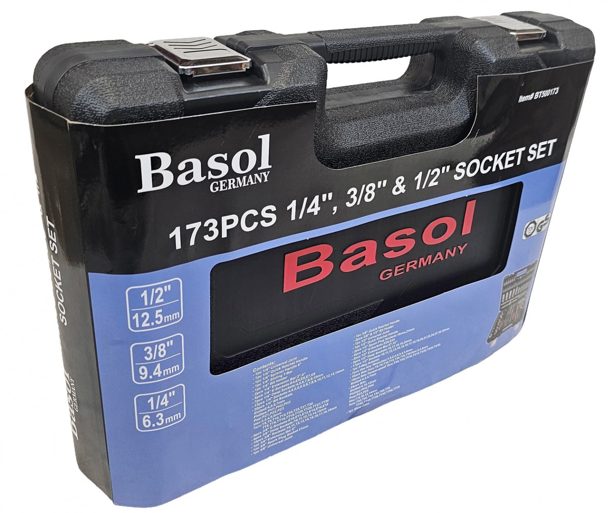 Įrankių rinkinys | 6.3 mm (1/4") / 10 mm (3/8") / 12,5 mm (1/2") | 173 vnt. (BT500173)