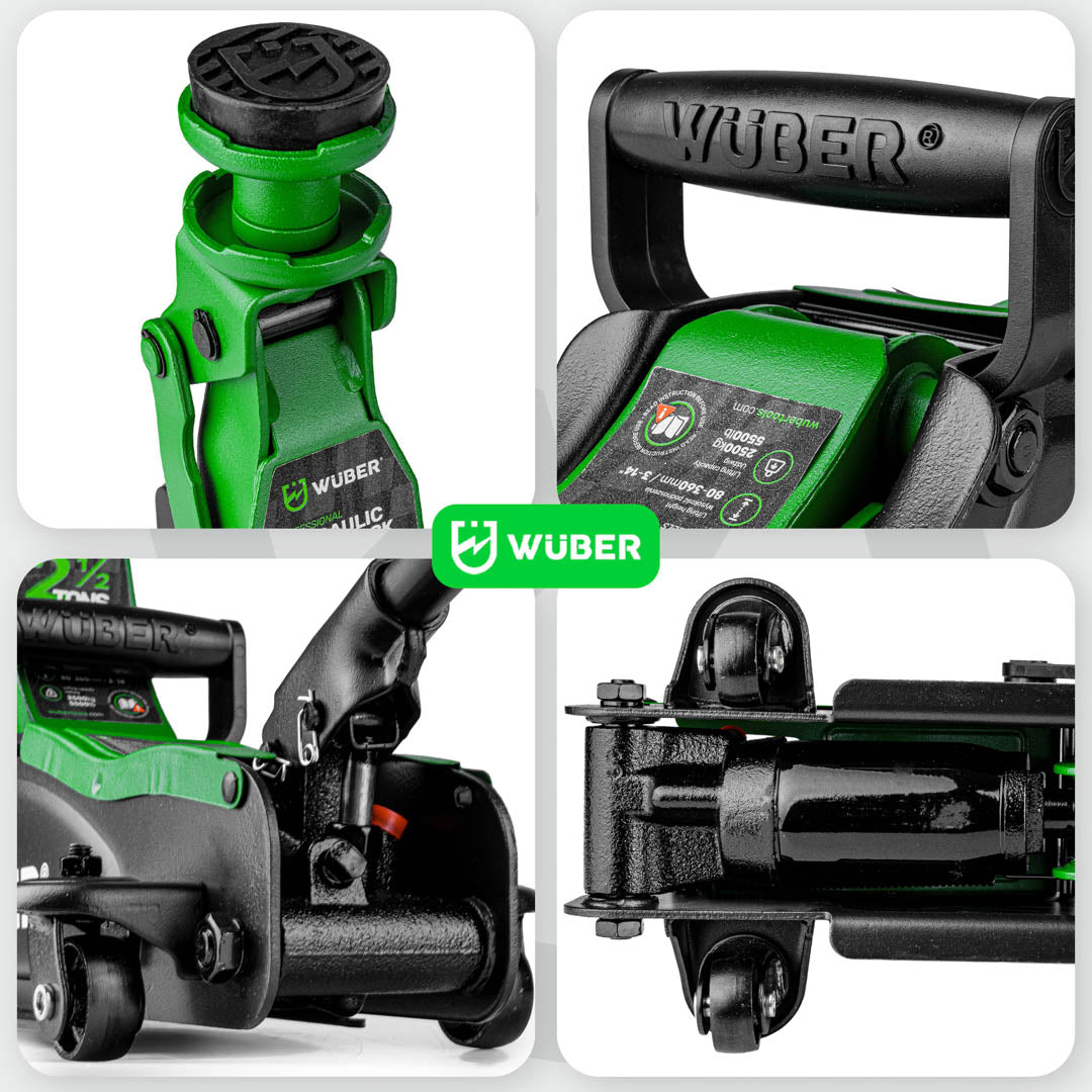 Žemo profilio hidraulinis domkratas su ratukais Wüber W22001 | 90-360 mm | 2.5 t (W22001)