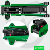 Žemo profilio hidraulinis domkratas su ratukais Wüber W22002 | 80-375 mm | 2.5 t | lagaminas (W22002)