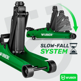 Žemo profilio hidraulinis domkratas su ratukais Wüber W22002 | 80-375 mm | 2.5 t | lagaminas (W22002)