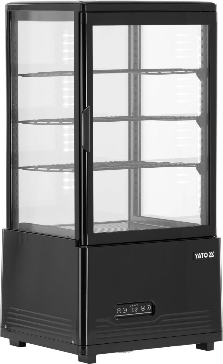 Profesionali šaldoma vitrina su LED apšvietimu 79L | 0–+12 °C | juoda (YG-05052)