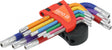 L tipo raktų rinkinys | spalvoti / S2 | T-Star (Torx) / T10 - T50 | 9 vnt. (YT-05637)