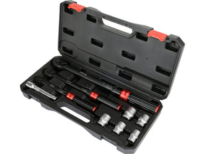 Dinamometrinių raktų 1/4", 3/8", 1/2" ir galvučių 17-24 mm rinkinys | 9 vnt (YT-07716)