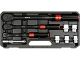 Dinamometrinių raktų 1/4", 3/8", 1/2" ir galvučių 17-24 mm rinkinys | 9 vnt (YT-07716)
