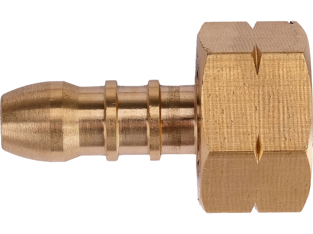 Žalvarinė jungtis 9-10 mm dujų baliono žarnai | 3/8" vidinis sriegis (YT-36802)