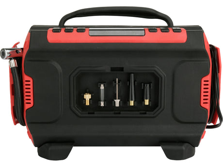 3-in-1 automobilinis kompresorius | 12 V / 230 V | LED | su oro siurbliu ir pūtimo funkcija (YT-73451)
