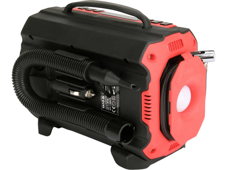 3-in-1 automobilinis kompresorius | 12 V / 230 V | LED | su oro siurbliu ir pūtimo funkcija (YT-73451)