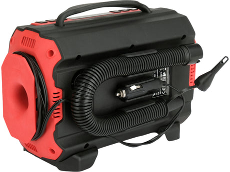 3-in-1 automobilinis kompresorius | 12 V / 230 V | LED | su oro siurbliu ir pūtimo funkcija (YT-73451)