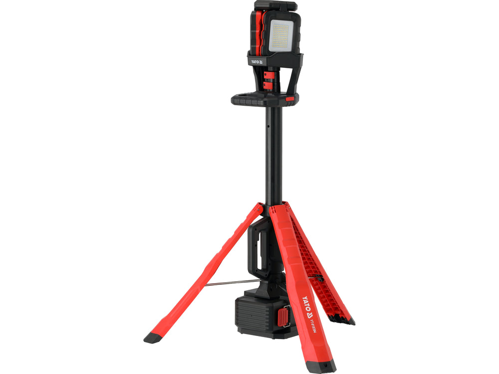 Hibridinis LED prožektorius su teleskopiniu stovu | 18 V / 230 V | 100 W | 10 000 lm (YT-818394)