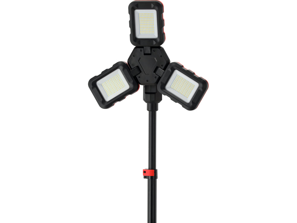 Hibridinis LED prožektorius su teleskopiniu stovu | 18 V / 230 V | 100 W | 10 000 lm (YT-818394)
