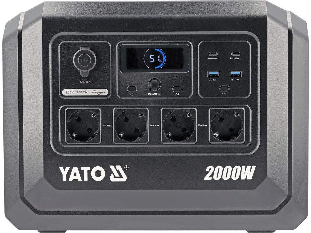 Nešiojama elektros energijos stotelė / LiFePO4 baterija | 1024 Wh | 2000 W | EPS (YT-83089)