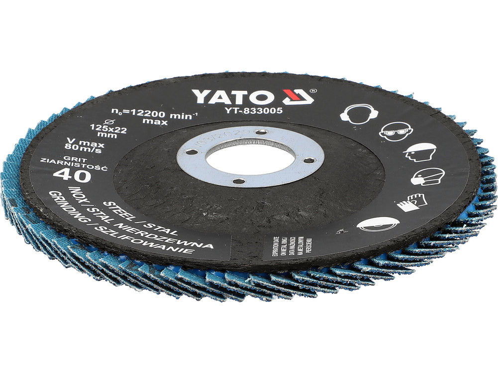 Šlifavimo diskas lapelinis | ZIRCONIUM | P40 | 125X22mm | 10 vnt (YT-833000)