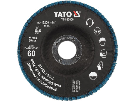 Šlifavimo diskas lapelinis | ZIRCONIUM | P60 | 125X22mm | 10 vnt (YT-833001)