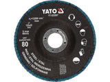 Šlifavimo diskas lapelinis | ZIRCONIUM | P80 | 125X22mm | 10 vnt (YT-833002)
