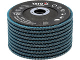Šlifavimo diskas lapelinis | ZIRCONIUM | P120 | 125X22mm | 10 vnt (YT-833004)