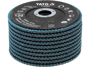 Šlifavimo diskas lapelinis | ZIRCONIUM | P120 | 125X22mm | 10 vnt (YT-833004)