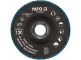 Šlifavimo diskas lapelinis | ZIRCONIUM | P120 | 125X22mm | 10 vnt (YT-833004)