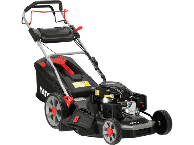 Benzininė savaeigė vejapjovė su ratų pavara | 56 cm | 3,5 kW 196 cm³ Loncin variklis | 4-in-1 (YT-85506)