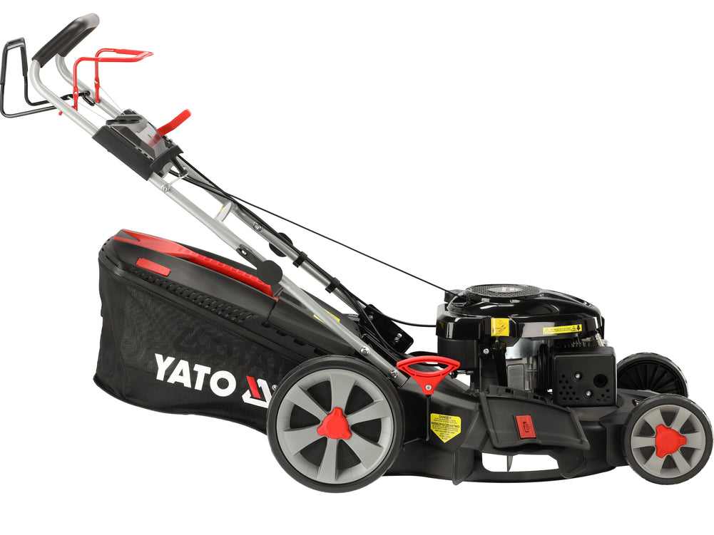 Benzininė savaeigė vejapjovė su ratų pavara | 56 cm | 3,5 kW 196 cm³ Loncin variklis | 4-in-1 (YT-85506)