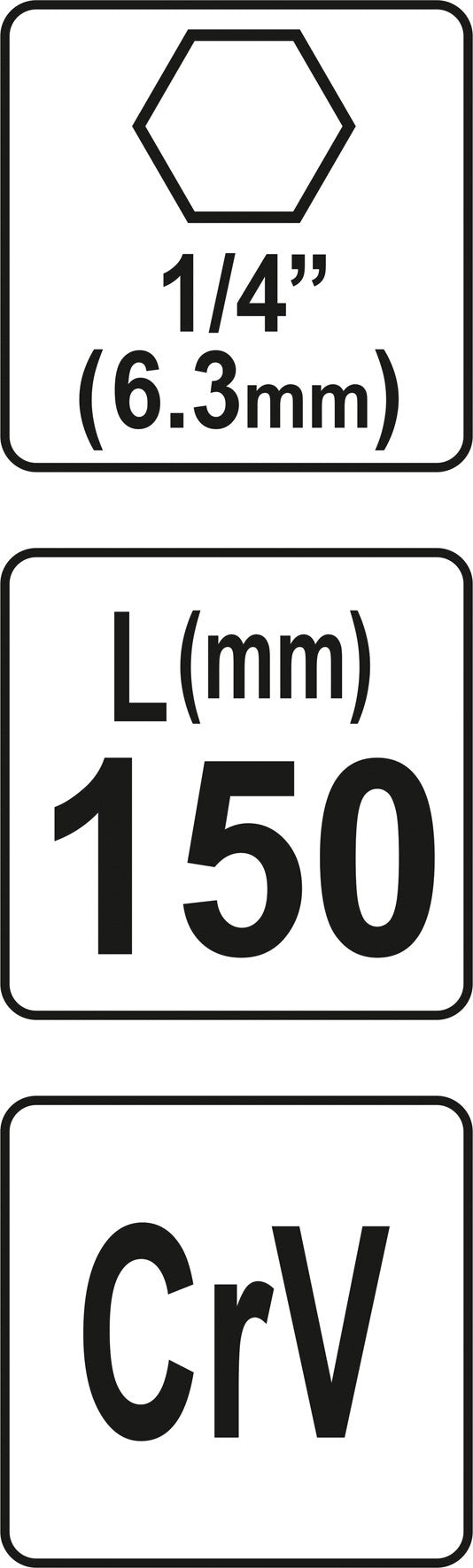 Antgalių laikiklis 1/4" | 150 mm (YT-04695)