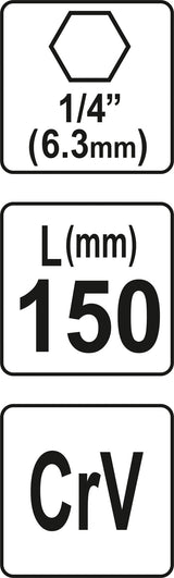 Antgalių laikiklis 1/4" | 150 mm (YT-04695)