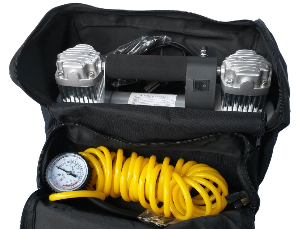 Oro kompresorius | 2x40 mm cilindrai | DC12V | 150psi 150L/min (BST1015)