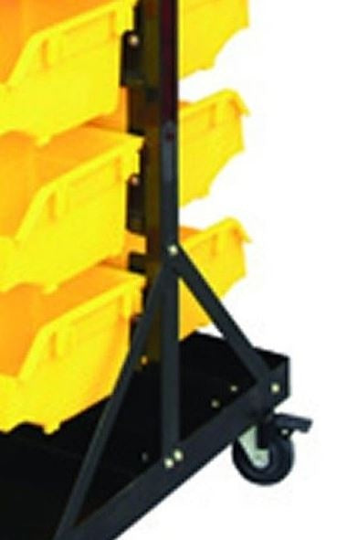 Sandėliavimo 90 vnt.dėžučių konteineris su padėklu ir ratukais 1300x650x575mm (B005)