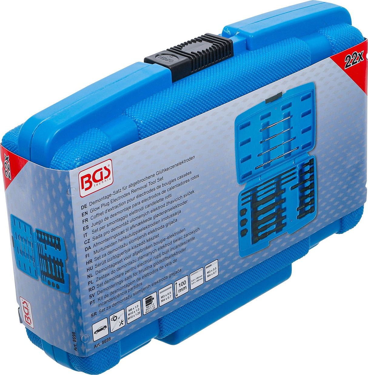 Kaitinimo žvakių elektrodų šalinimo įrankių rinkinys | M8 / M10 (8698)