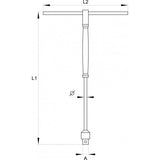 Slankiojanti rankena galvutėms | gumuota | 6.3 mm (1/4") (YT-1565)