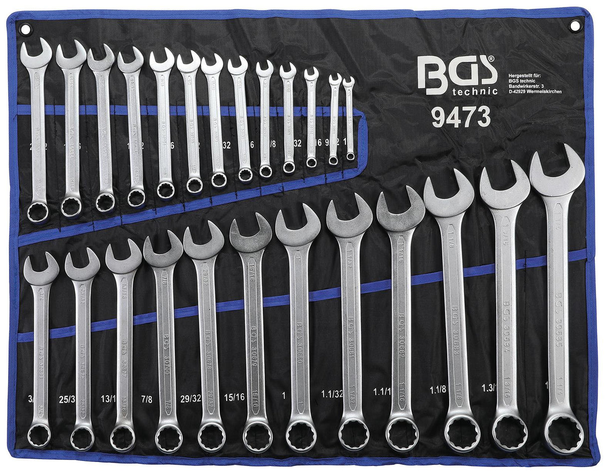 COMBINATION SPANNER SET | INCH SIZES | 1/4" - 1.1/4" | 25 PCS. (9473)