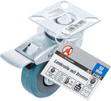 Pasukamas ratukas su stabdžiu | Guma | su montavimo plokšte | Ø 50 mm (81963)