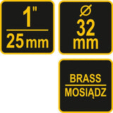 Antgalis žalvarinis / sriegis 25 mm (1") | sodo siurblių pajungimui (79924)